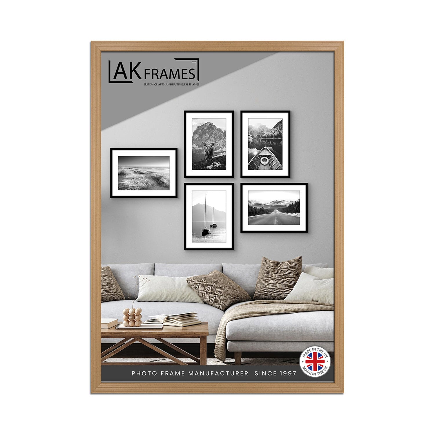 A0 Classic Country Pine Modern Picture Frame - Poster Frame for Photos, Prints and Wall Art - Elegant Home Decor