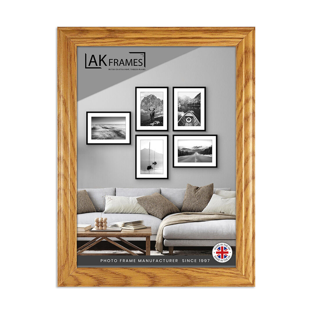100x70cm Classic Oak Modern Picture Frame - Poster Frame for Photos, Prints and Wall Art - Elegant Home Decor