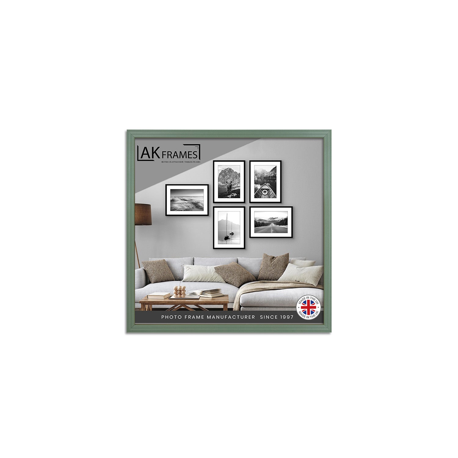 20x20" Classic Green Modern Picture Frame - Poster Frame for Photos, Prints and Wall Art - Elegant Home Decor