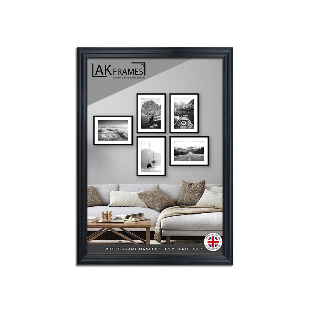 A3 Classic Black Modern Picture Frame - Poster Frame for Photos, Prints and Wall Art - Elegant Home Decor