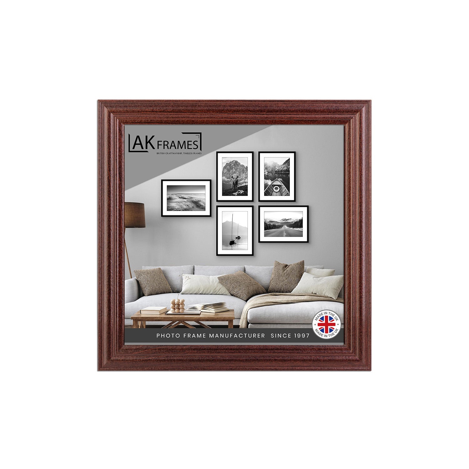 4x4" Classic Rose Wood Modern Picture Frame - Poster Frame for Photos, Prints and Wall Art - Elegant Home Decor