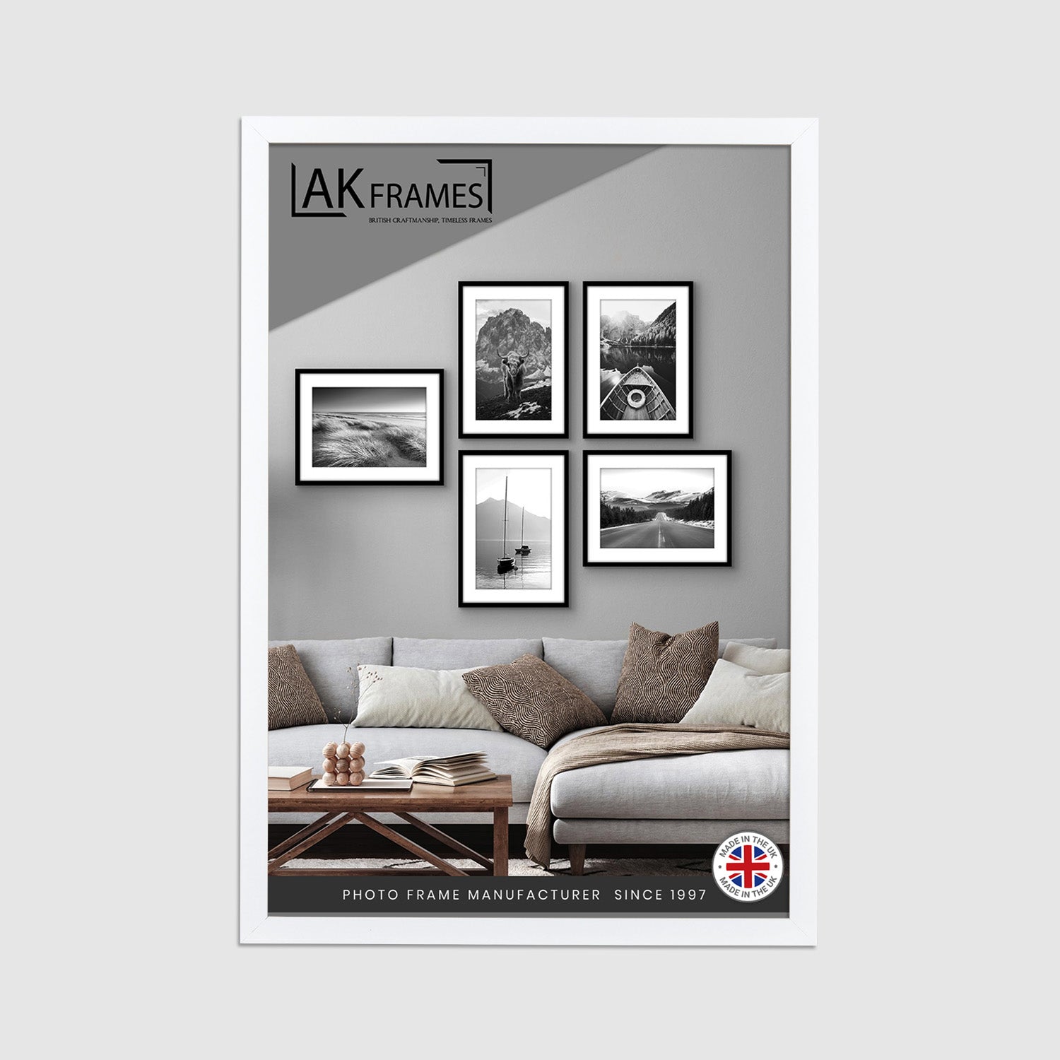 Sleek A2 White Thin Modern Picture Frame - Slim and Design for Posters, Prints and Photos - Elegant Wall Frame Decor