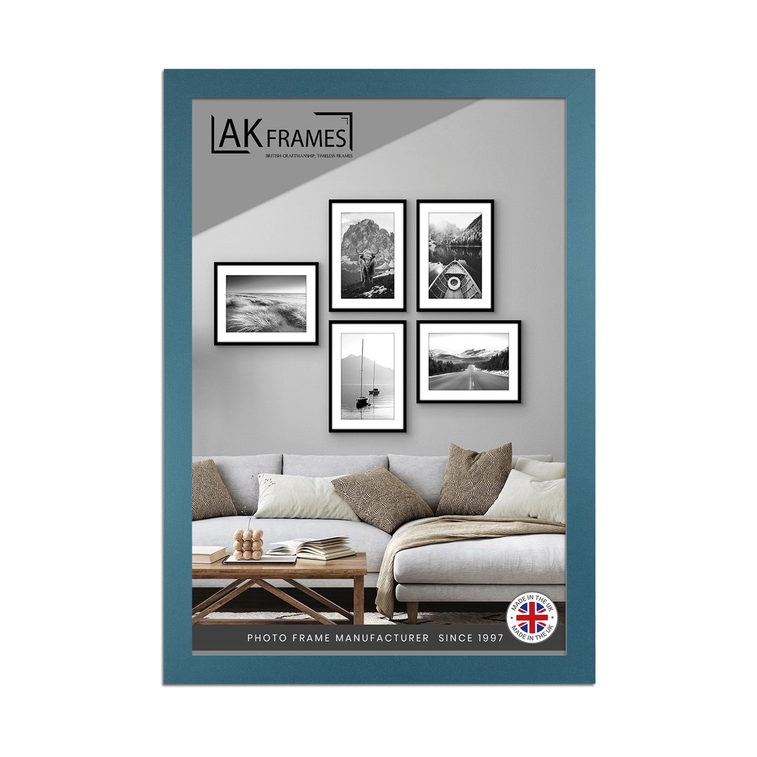 Sleek A3 Navy Blue Thin Modern Picture Frame - Slim and Design for Posters, Prints and Photos - Elegant Wall Frame Decor