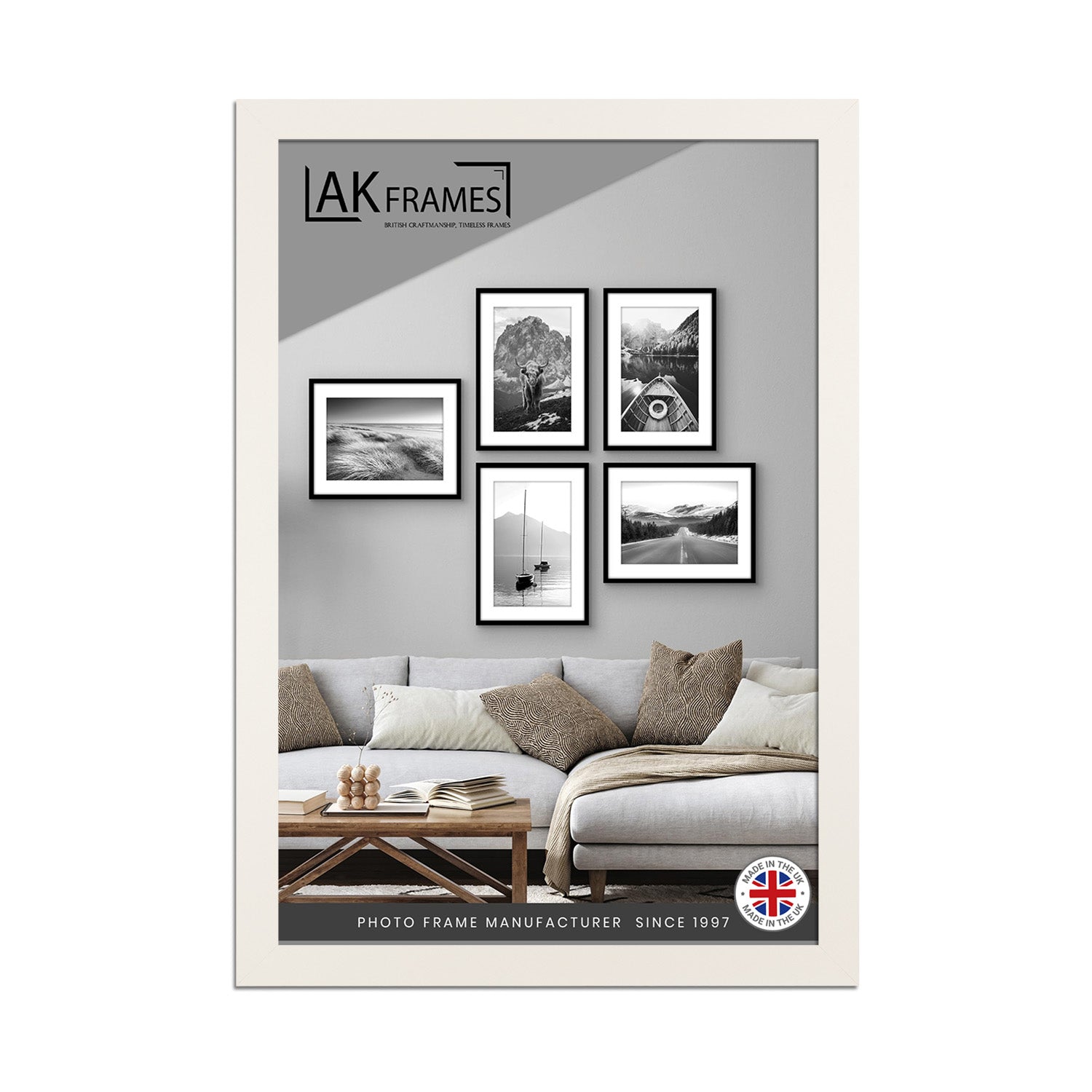 Sleek A3 White Thin Modern Picture Frame - Slim and Design for Posters, Prints and Photos - Elegant Wall Frame Decor