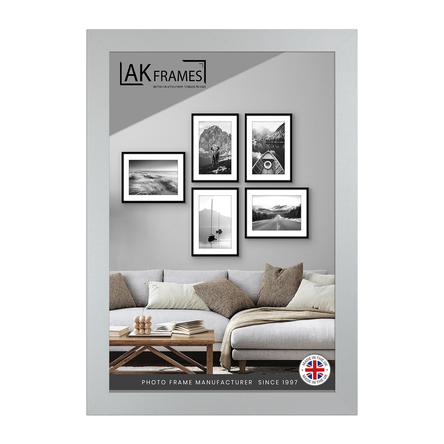 Sleek A5 Silver Thin Modern Picture Frame - Slim and Design for Posters, Prints and Photos - Elegant Wall Frame Decor