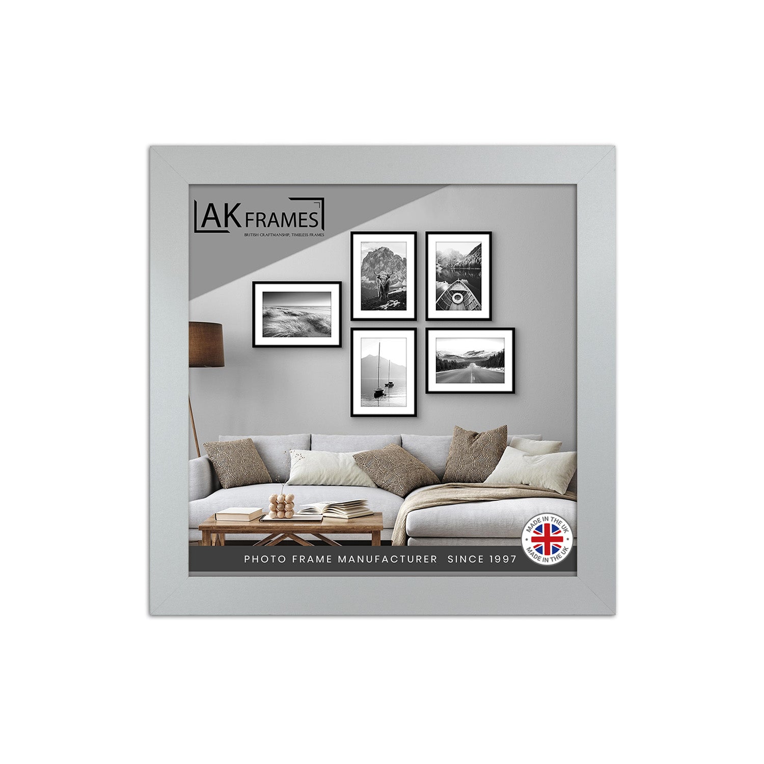 Sleek 9x9" Silver Thin Modern Picture Frame - Slim and Design for Posters, Prints and Photos - Elegant Wall Frame Decor