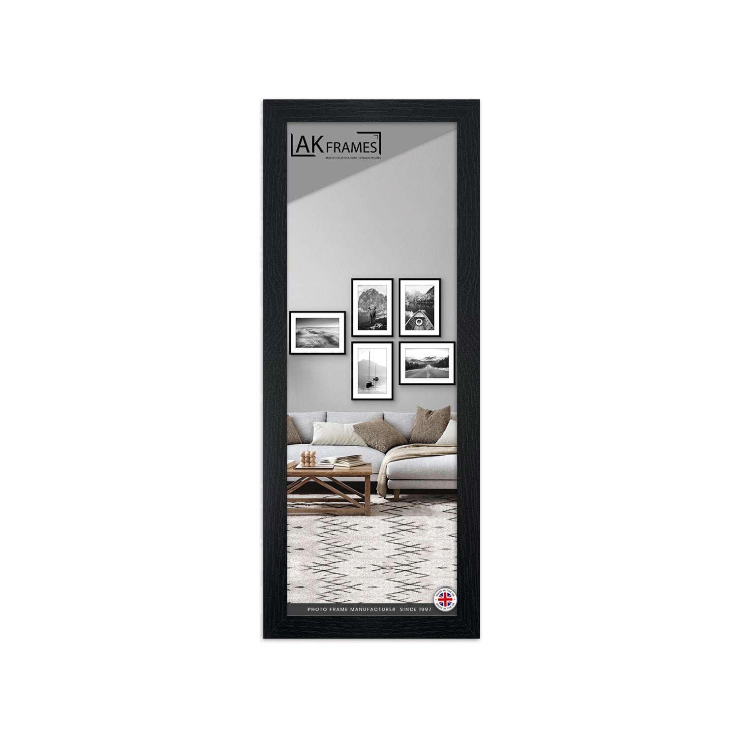 100x35cm Black  Poster Frame - Modern Picture Frame for Wall Art, Prints and Photos - Durable and Stylish Display Frame