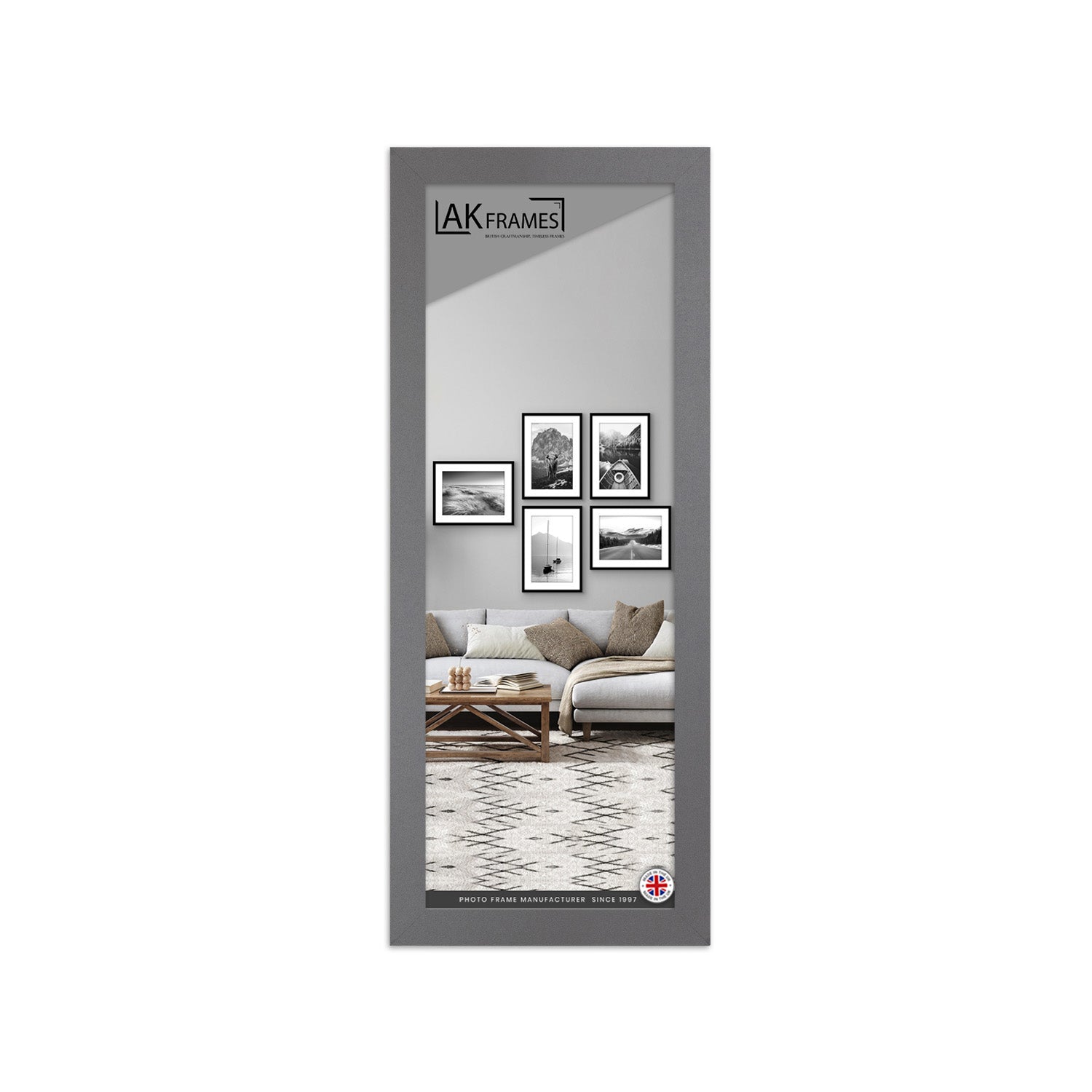 100x50cm Dark Grey Poster Frame - Modern Picture Frame for Wall Art, Prints and Photos - Durable and Stylish Display Frame