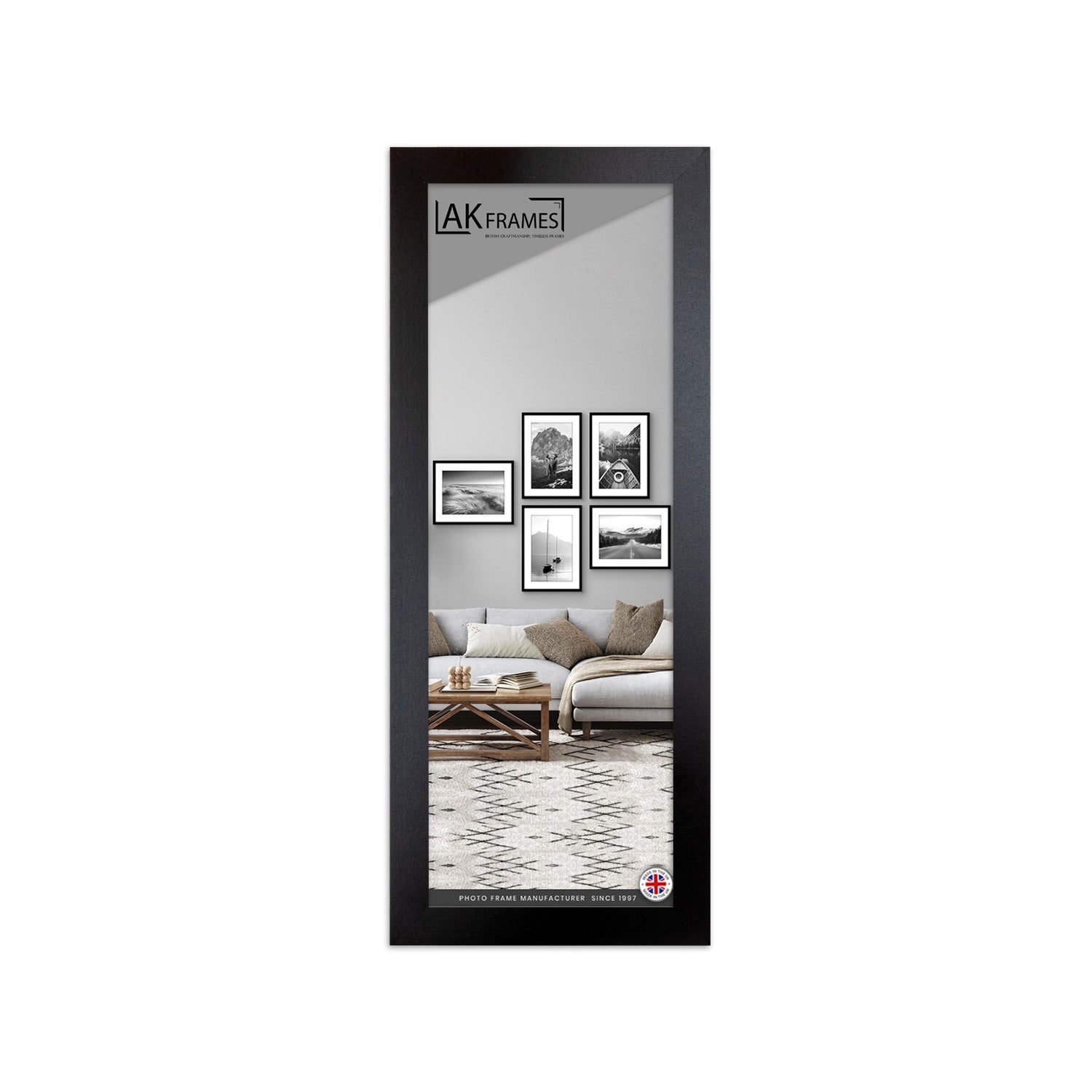 100x35cm Matte Black Poster Frame - Modern Picture Frame for Wall Art, Prints and Photos - Durable and Stylish Display Frame