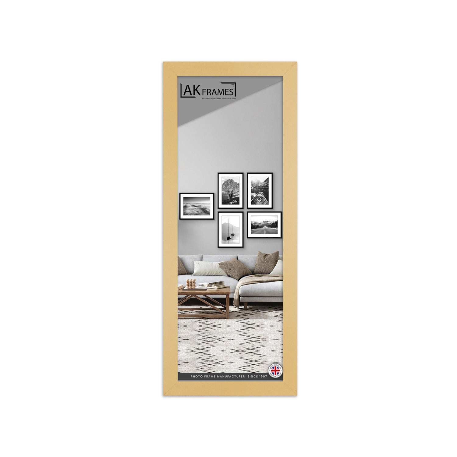 100x35cm Mustard Yellow Poster Frame - Modern Picture Frame for Wall Art, Prints and Photos - Durable and Stylish Display Frame