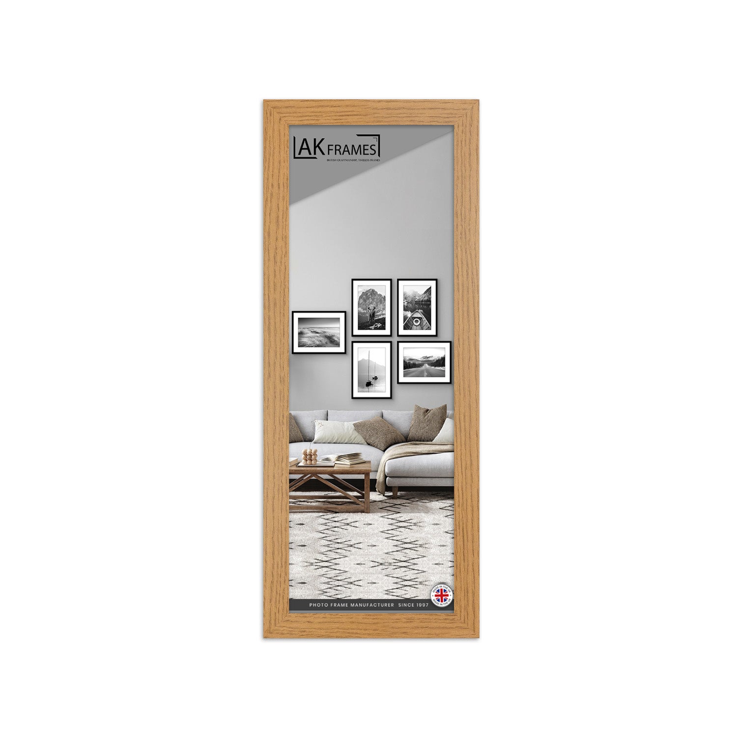 100x50cm OAK Poster Frame - Modern Picture Frame for Wall Art, Prints and Photos - Durable and Stylish Display Frame