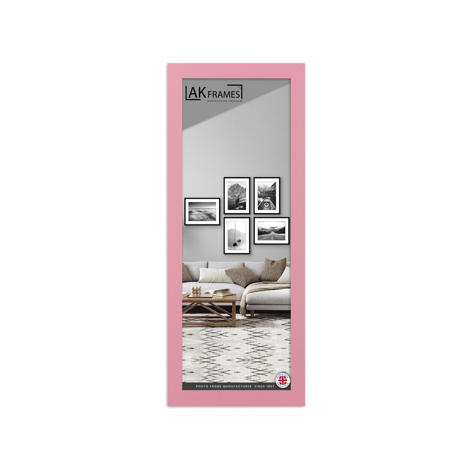 100x35cm Pastel Pink Poster Frame - Modern Picture Frame for Wall Art, Prints and Photos - Durable and Stylish Display Frame