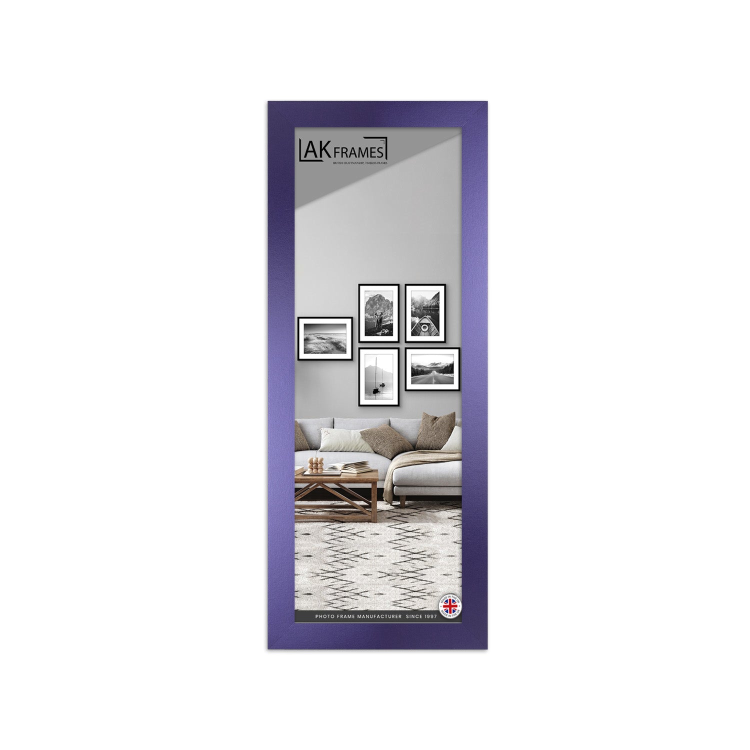 100x35cm Purple Poster Frame - Modern Picture Frame for Wall Art, Prints and Photos - Durable and Stylish Display Frame