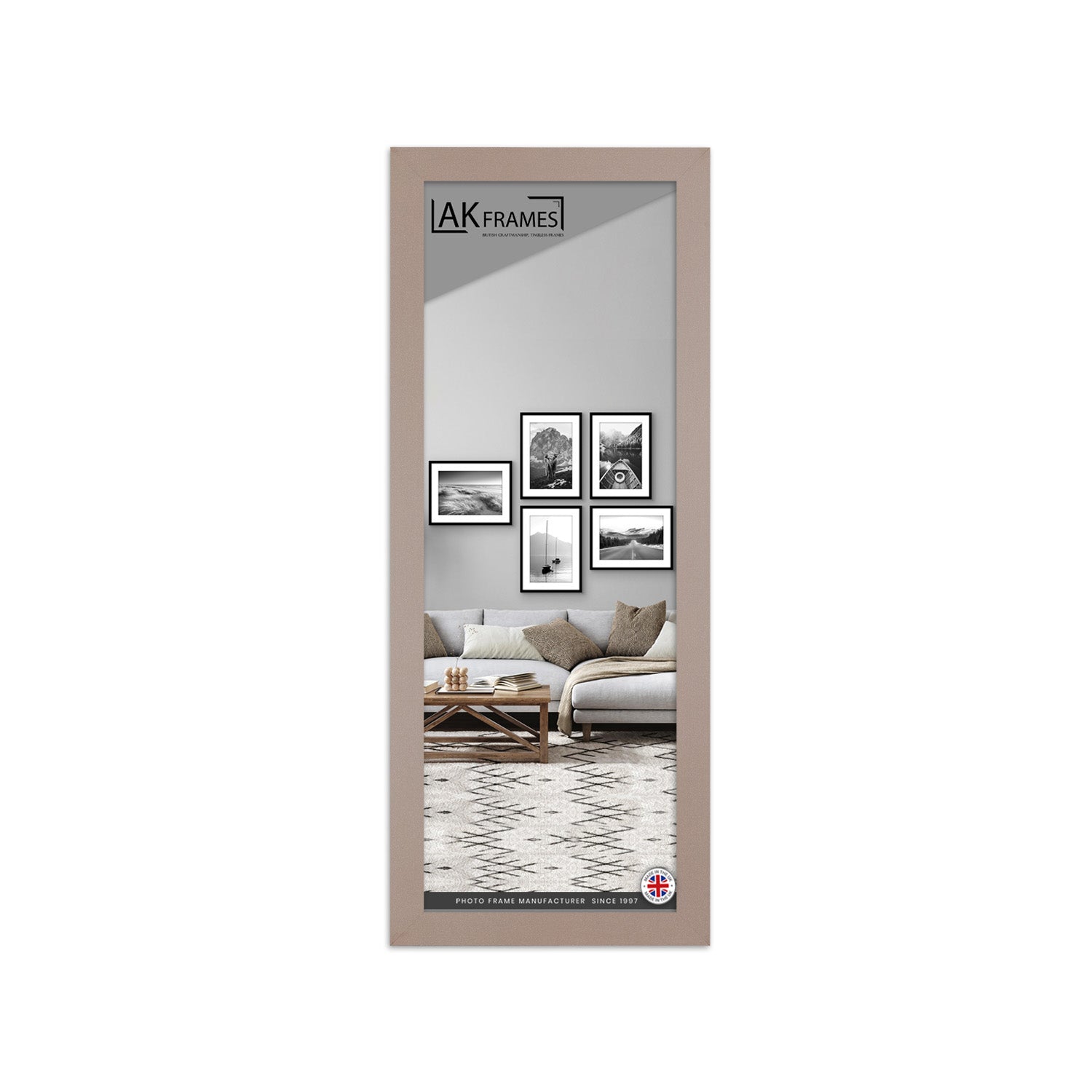 100x35cm Rose Gold Poster Frame - Modern Picture Frame for Wall Art, Prints and Photos - Durable and Stylish Display Frame