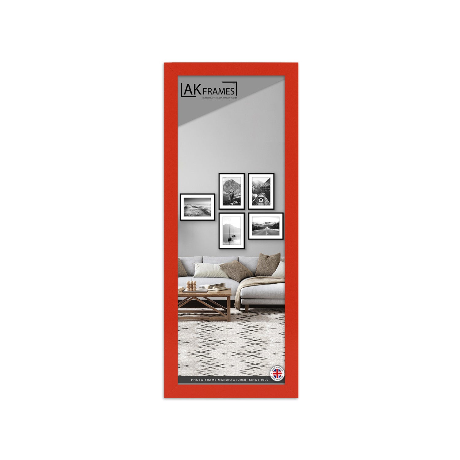 100x35cm Red Poster Frame - Modern Picture Frame for Wall Art, Prints and Photos - Durable and Stylish Display Frame