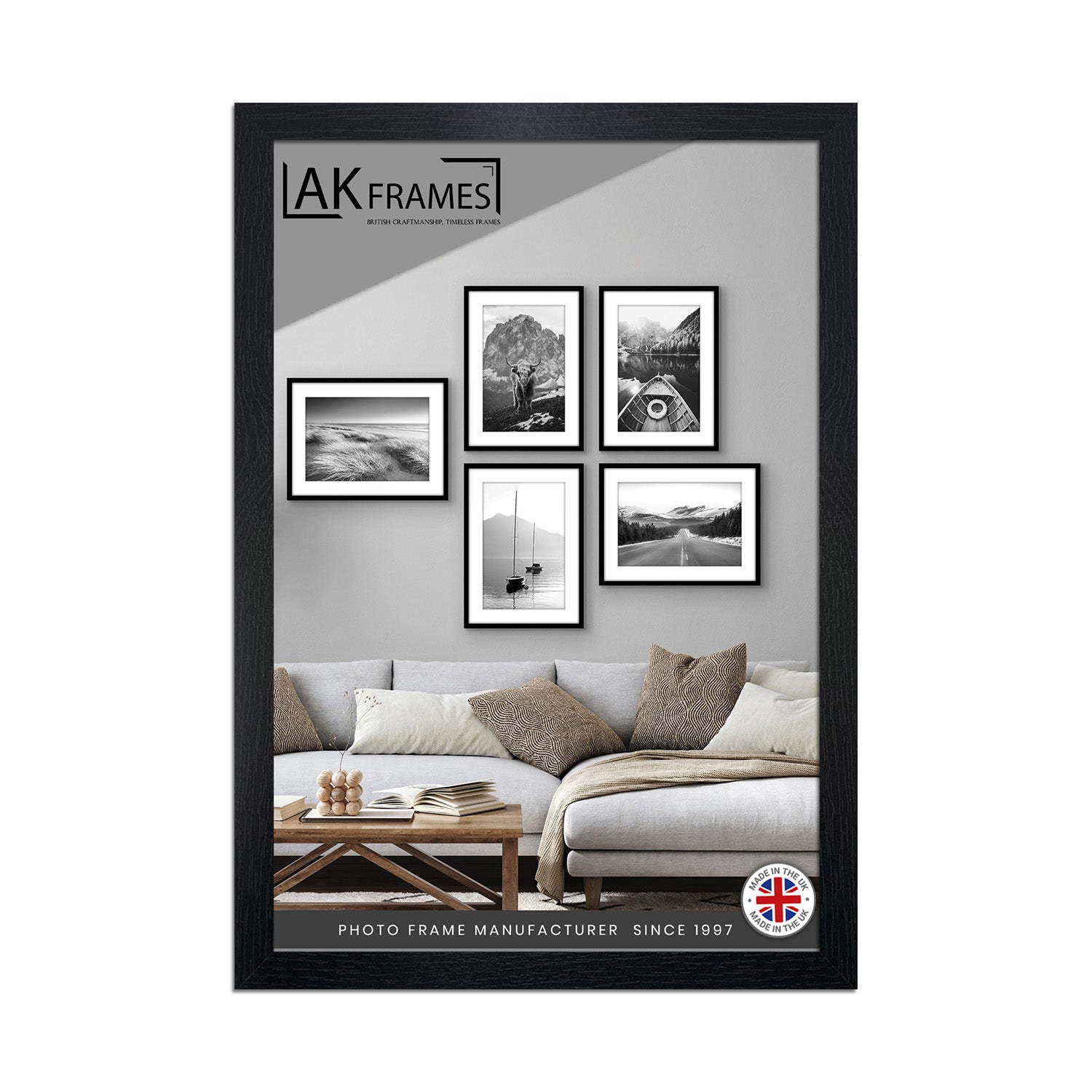 100x70cm Black  Poster Frame - Modern Picture Frame for Wall Art, Prints and Photos - Durable and Stylish Display Frame