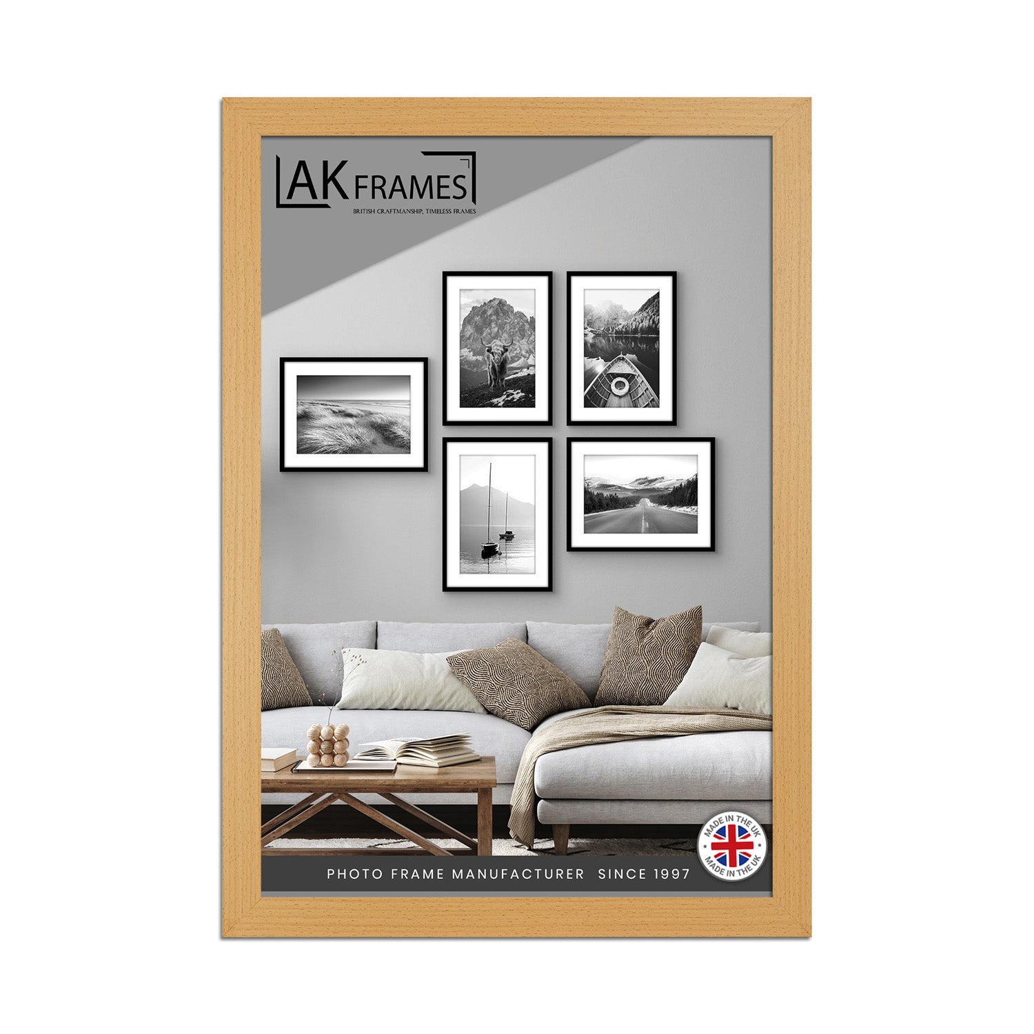 100x70cm Country Pine Poster Frame - Modern Picture Frame for Wall Art, Prints and Photos - Durable and Stylish Display Frame