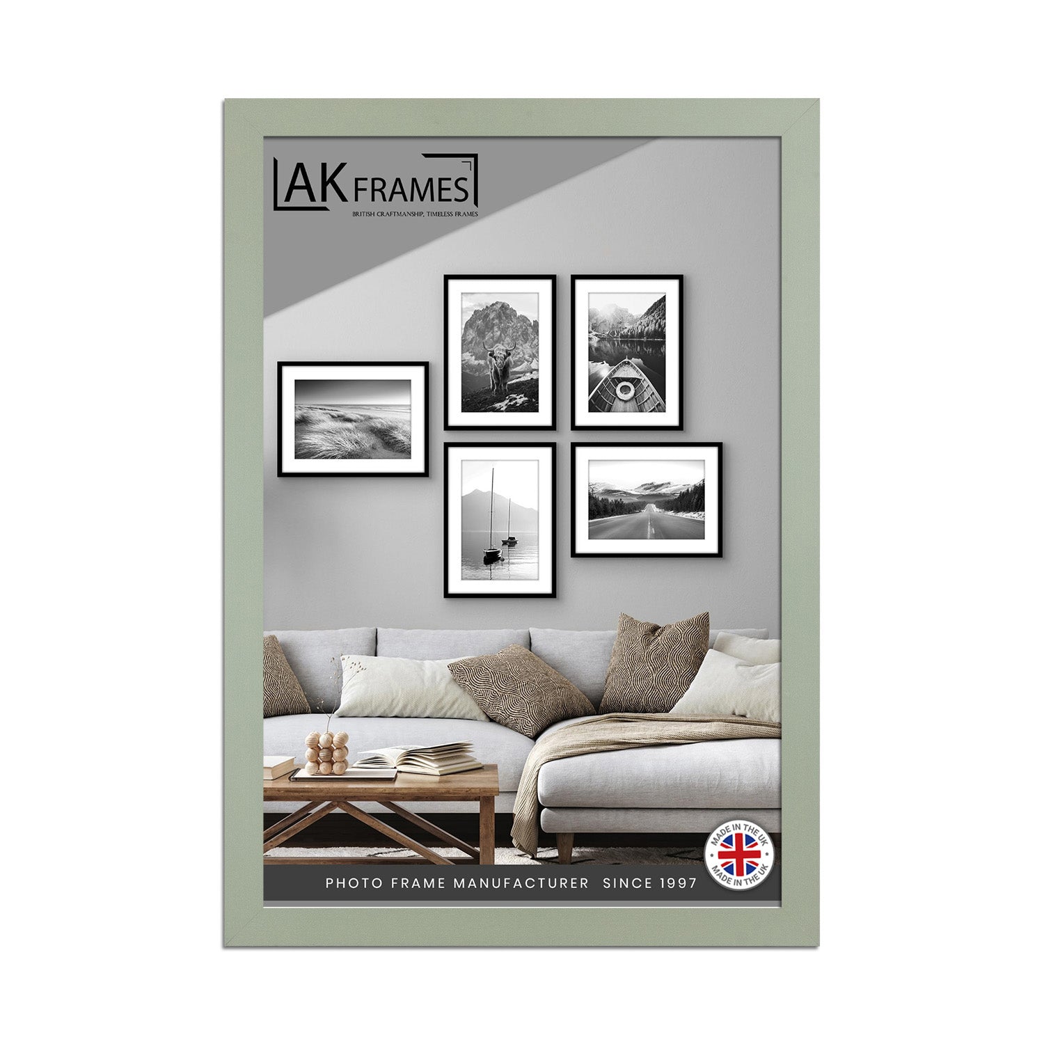 100x70cm Green Poster Frame - Modern Picture Frame for Wall Art, Prints and Photos - Durable and Stylish Display Frame