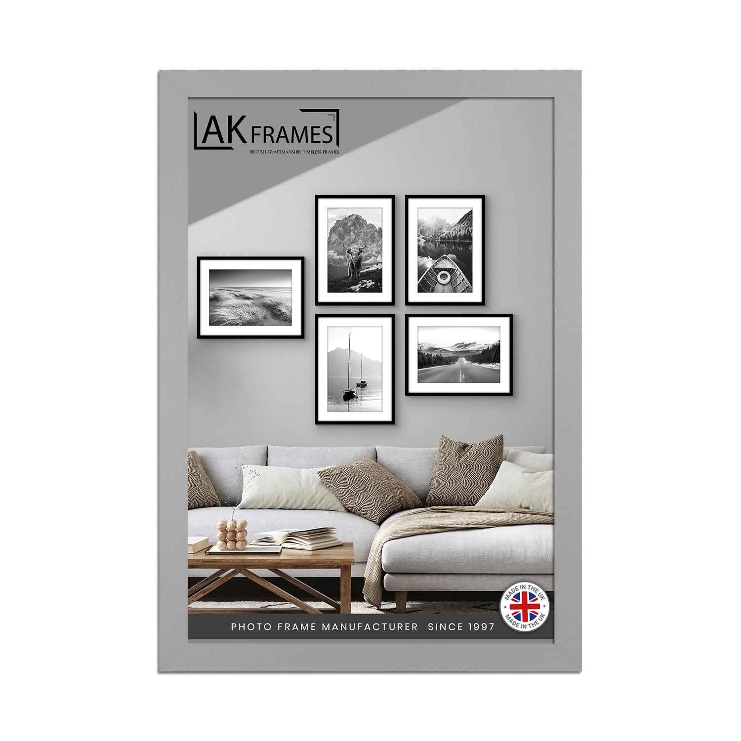 100x70cm Light Grey Poster Frame - Modern Picture Frame for Wall Art, Prints and Photos - Durable and Stylish Display Frame