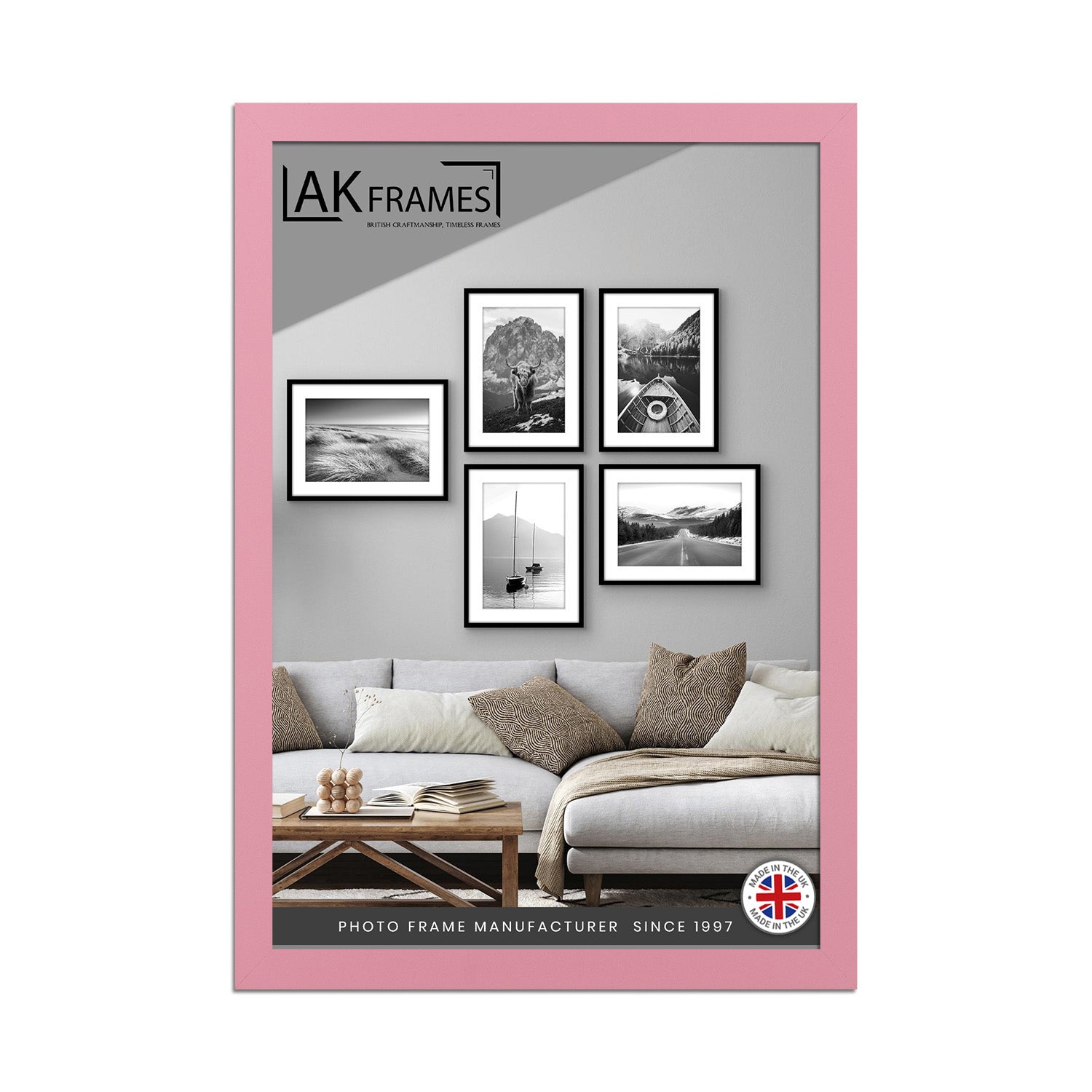 100x70cm Pastel Pink Poster Frame - Modern Picture Frame for Wall Art, Prints and Photos - Durable and Stylish Display Frame