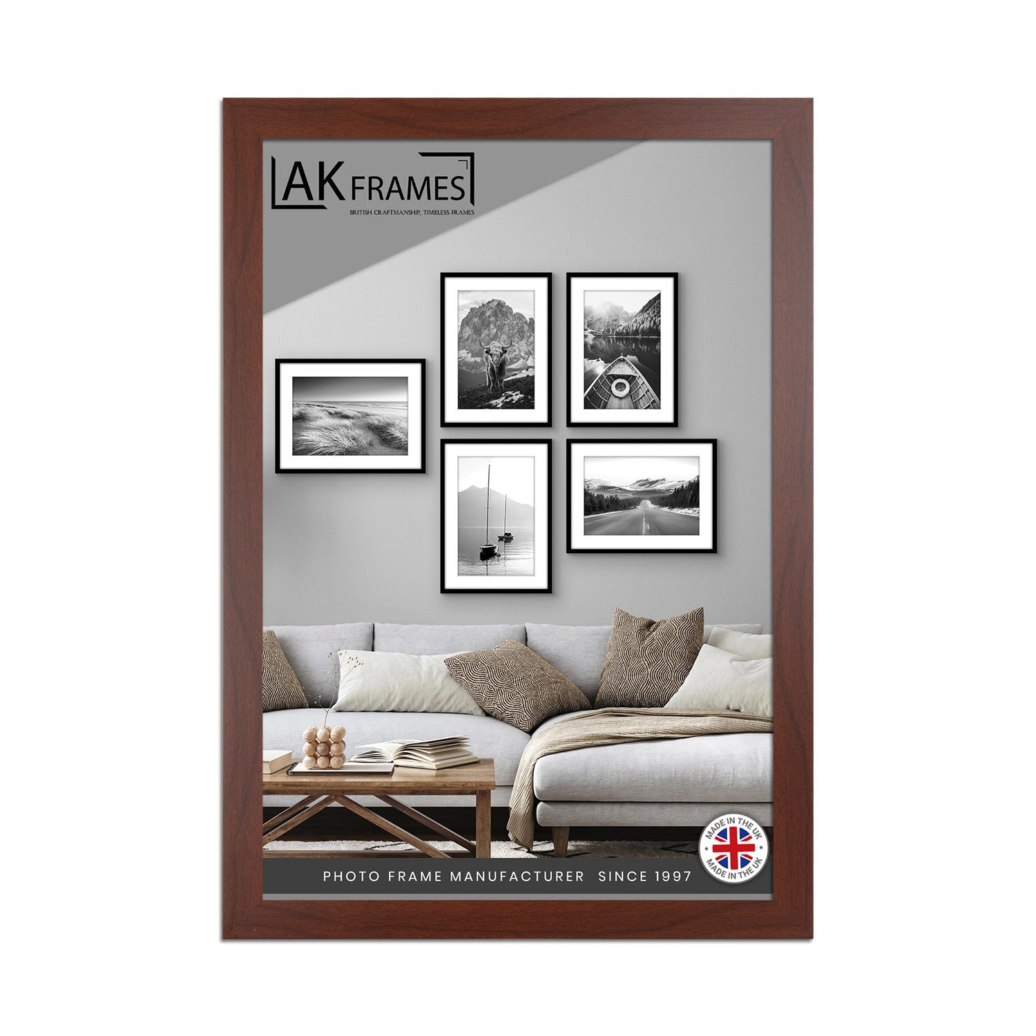 100x70cm Rose Wood Poster Frame - Modern Picture Frame for Wall Art, Prints and Photos - Durable and Stylish Display Frame