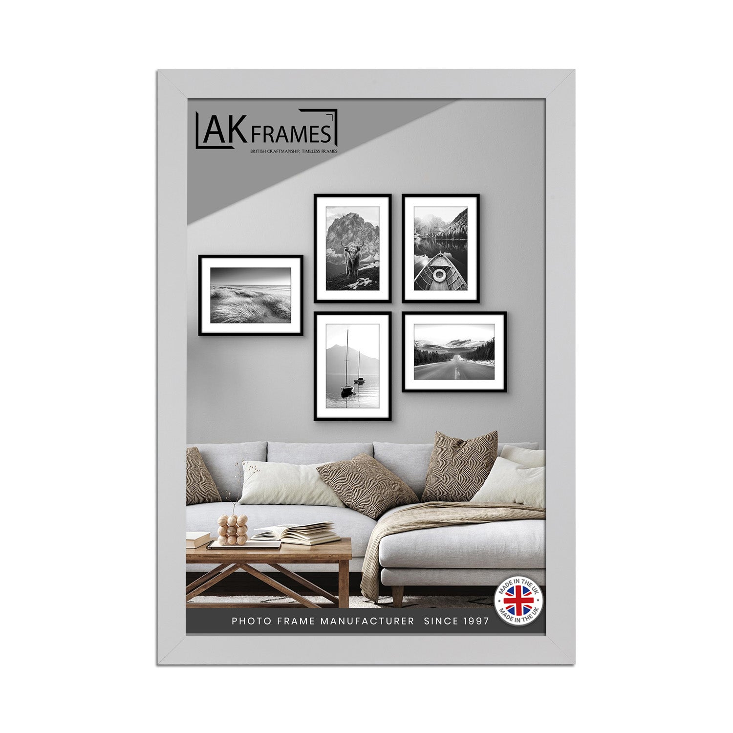 100x70cm Silver Poster Frame - Modern Picture Frame for Wall Art, Prints and Photos - Durable and Stylish Display Frame