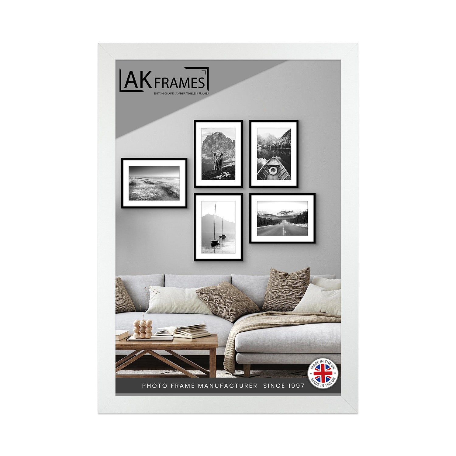 100x70cm White Poster Frame - Modern Picture Frame for Wall Art, Prints and Photos - Durable and Stylish Display Frame