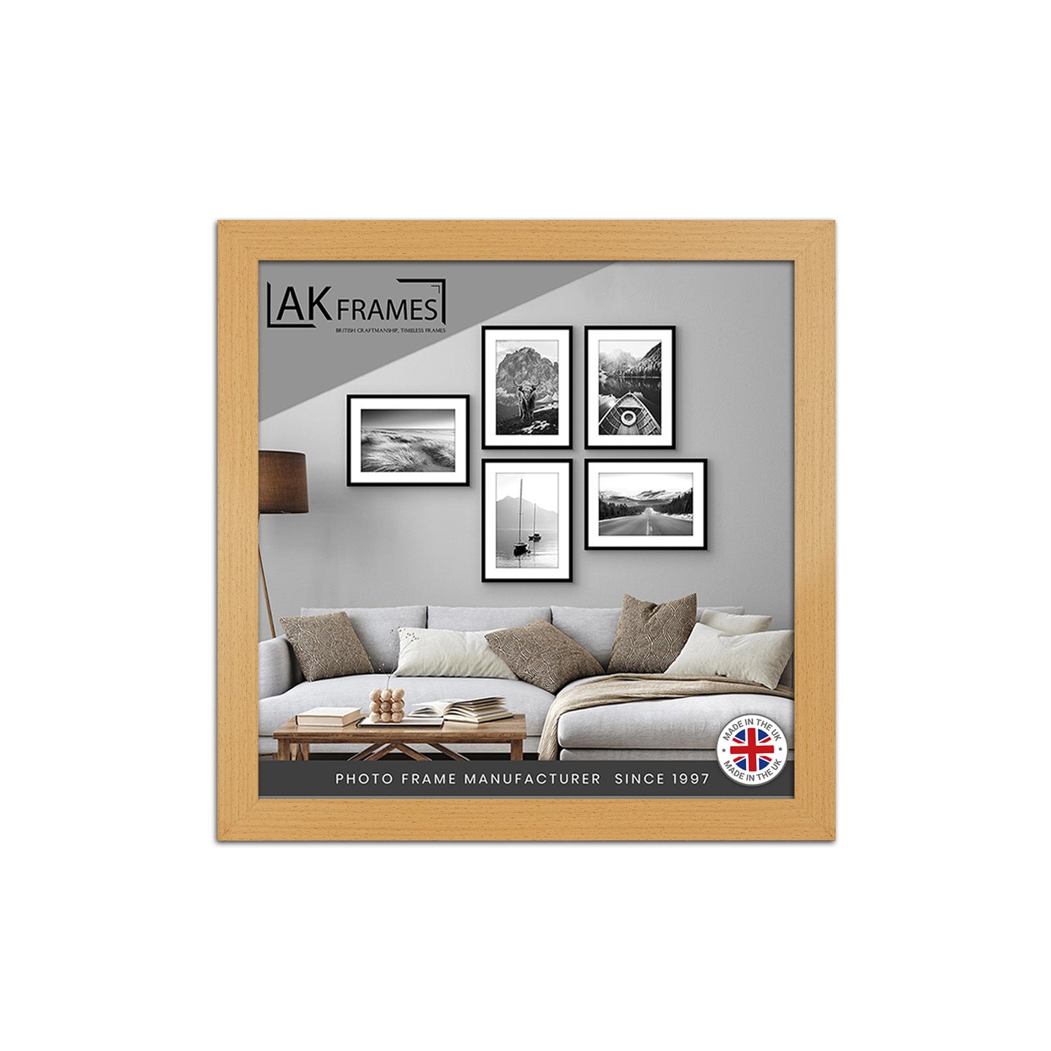 70x70cm Country Pine Poster Frame - Modern Picture Frame for Wall Art, Prints and Photos - Durable and Stylish Display Frame
