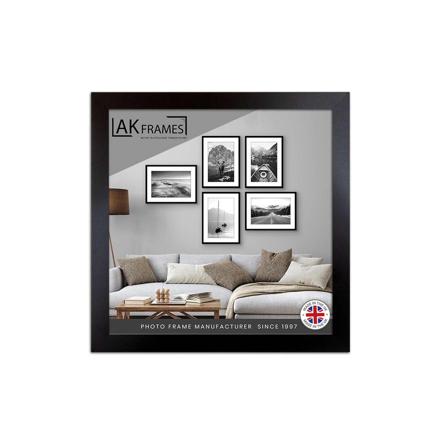 50x50cm Matte Black Poster Frame - Modern Picture Frame for Wall Art, Prints and Photos - Durable and Stylish Display Frame