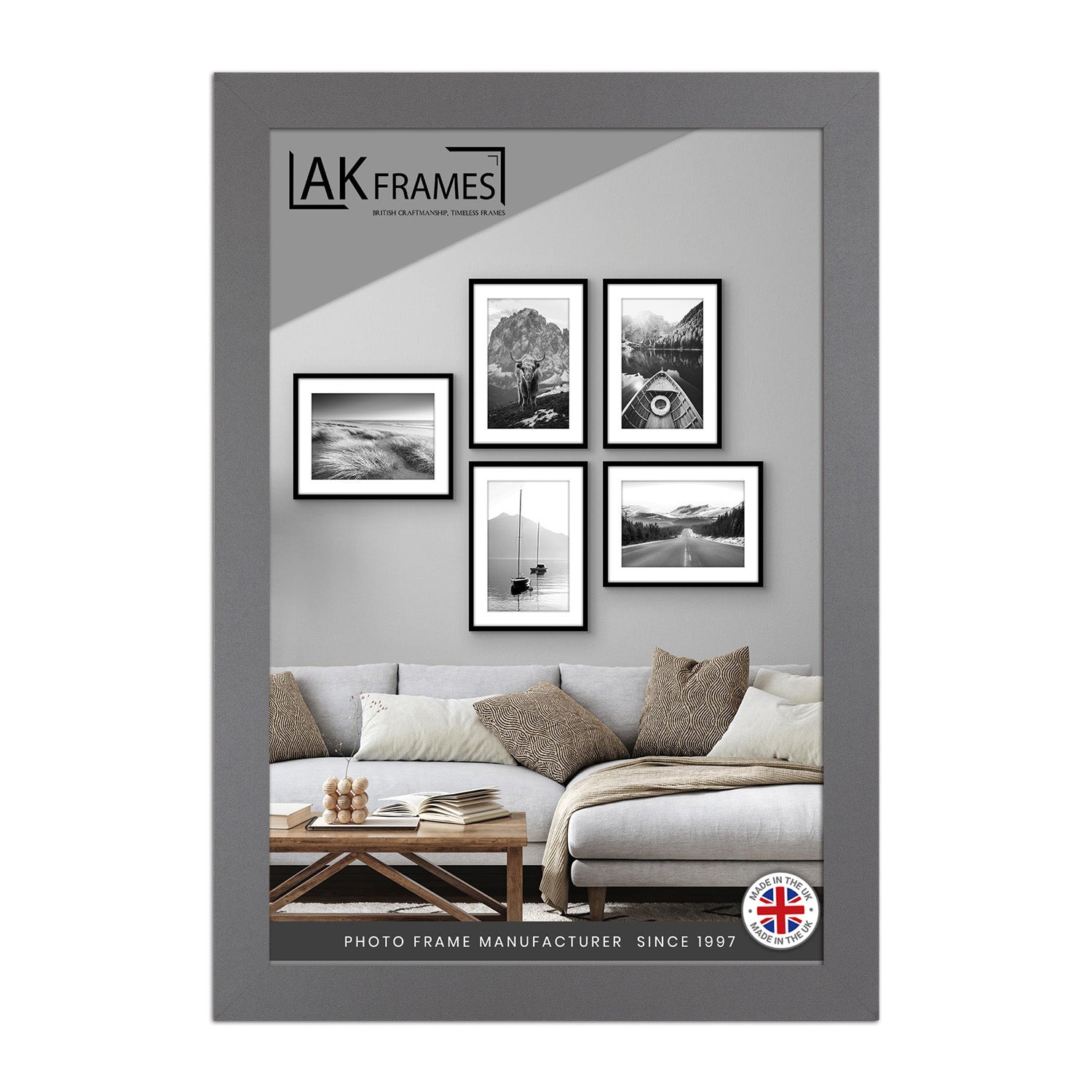 A3 Dark Grey Poster Frame - Modern Picture Frame for Wall Art, Prints and Photos - Durable and Stylish Display Frame