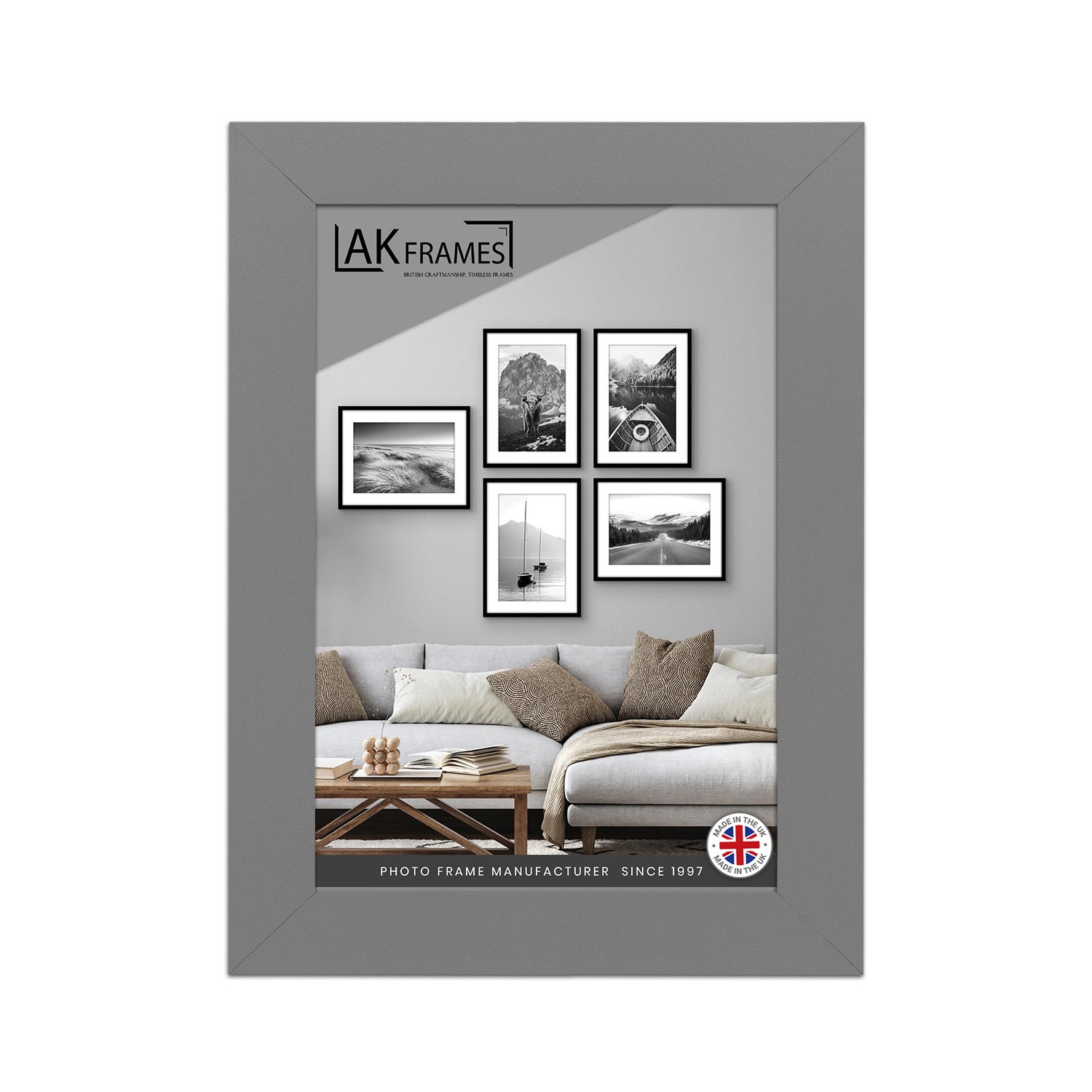 8x6" Dark Grey Poster Frame - Modern Picture Frame for Wall Art, Prints and Photos - Durable and Stylish Display Frame