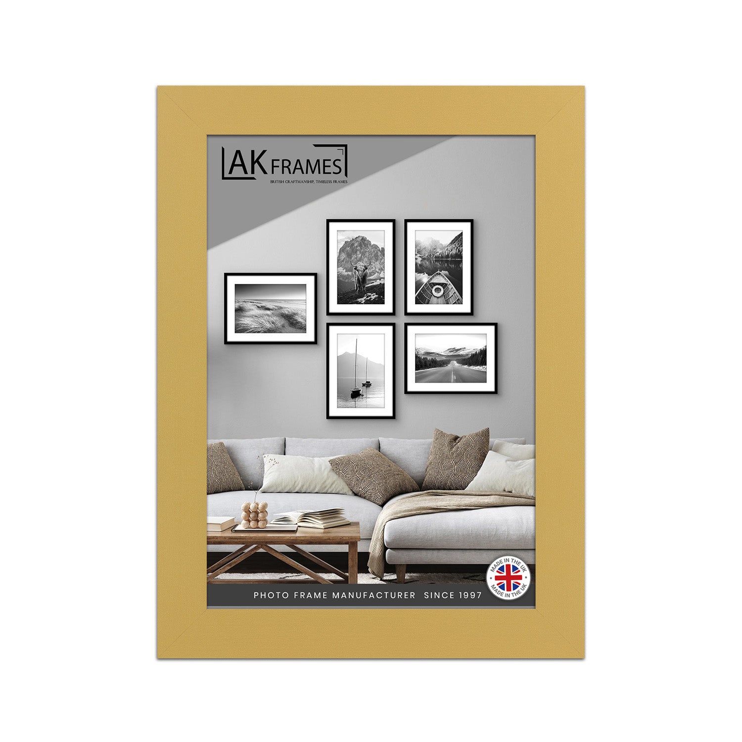 A5 Mustard Yellow Poster Frame - Modern Picture Frame for Wall Art, Prints and Photos - Durable and Stylish Display Frame