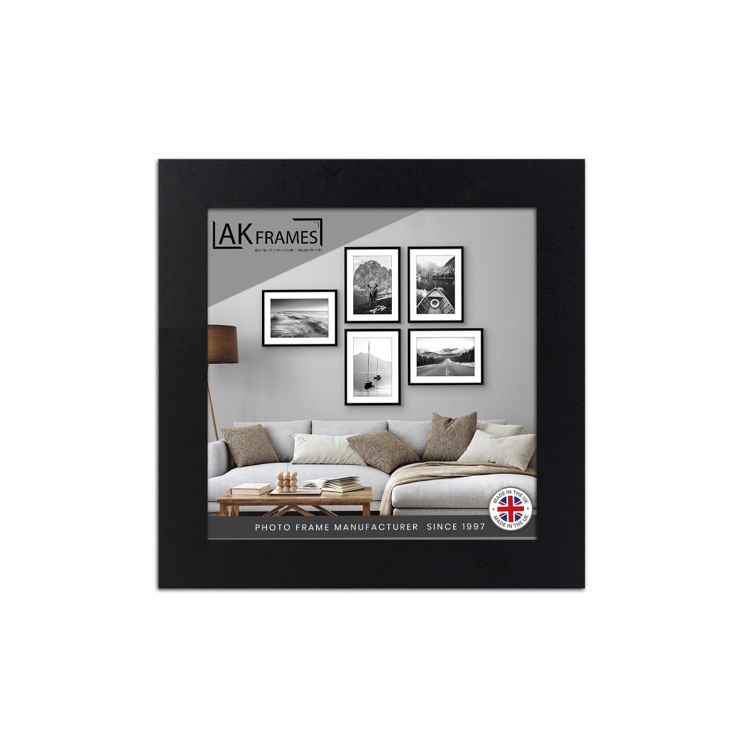 7x7" Matte Black Poster Frame - Modern Picture Frame for Wall Art, Prints and Photos - Durable and Stylish Display Frame