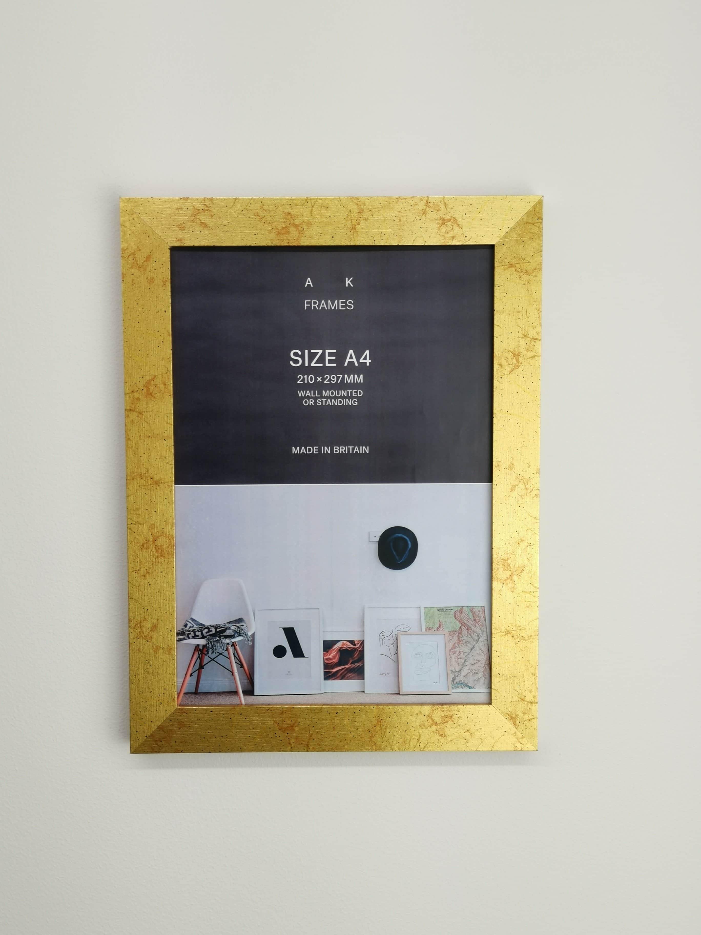 Modern Flat Gold Flake Picture Frames 