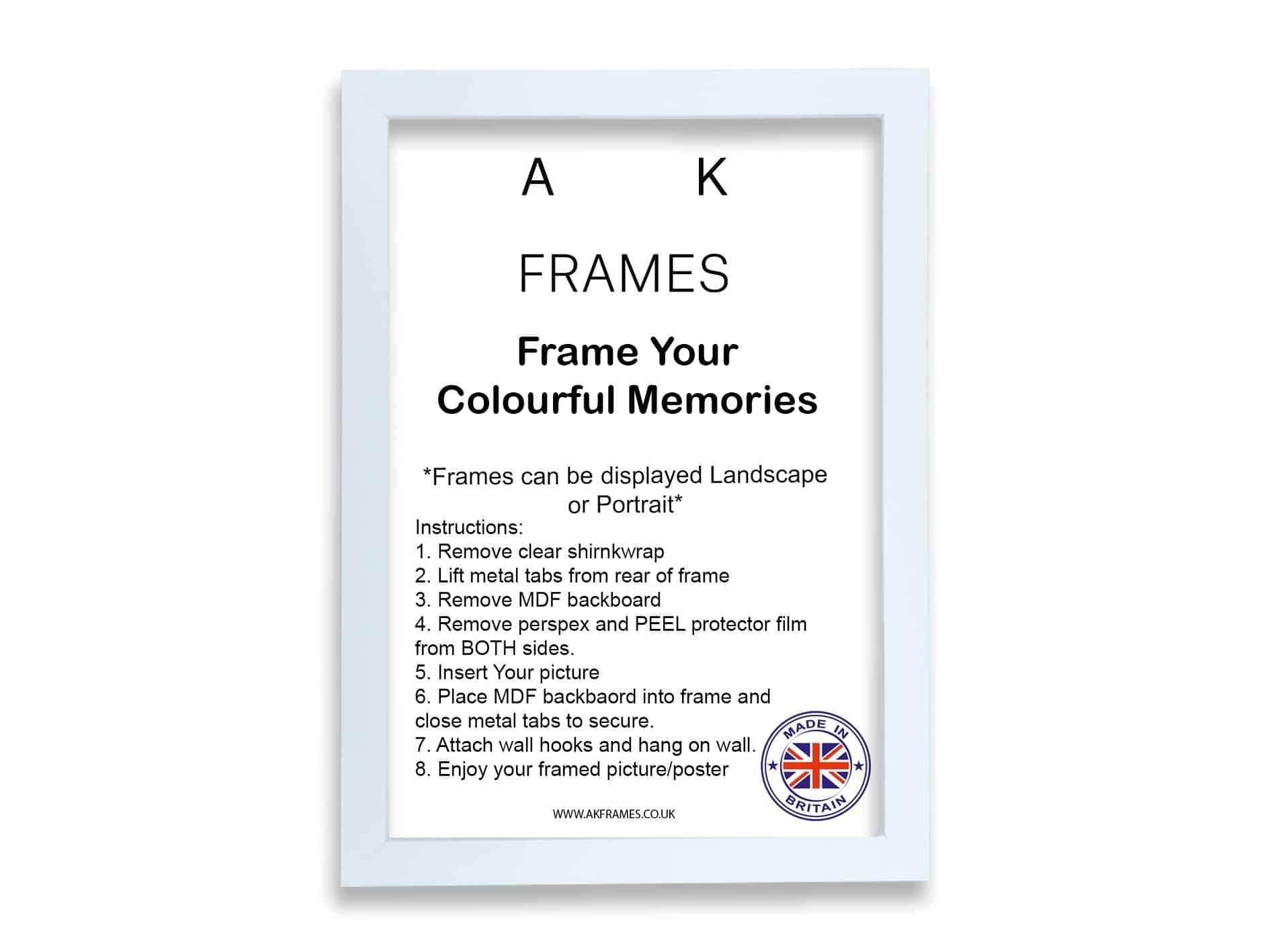 NDL Modern Thin Picture Photo Frame Range Black & White 
